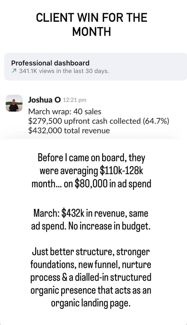 Client win: $367K VIP launch, zero ad spend