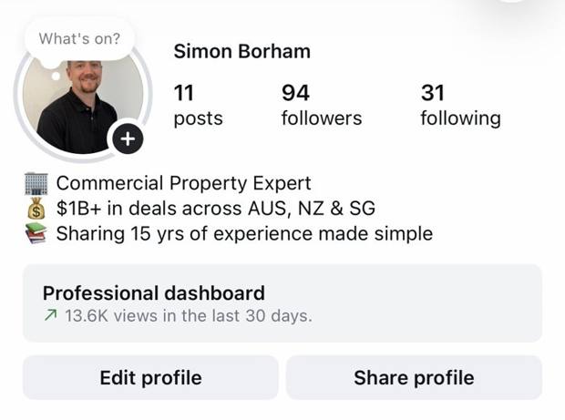 Simon Borham profile before — 94 followers, 13.6K views