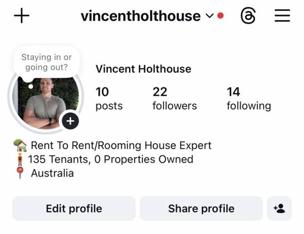 Vincent Holthouse profile before — 22 followers